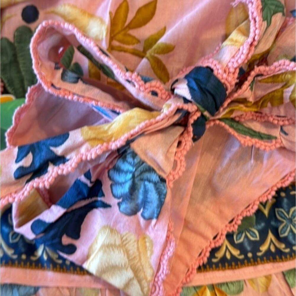 Farm Rio New Anthropologie Seashell Tapestry Midi Dress Pink Size S NWT - Picture 14 of 16